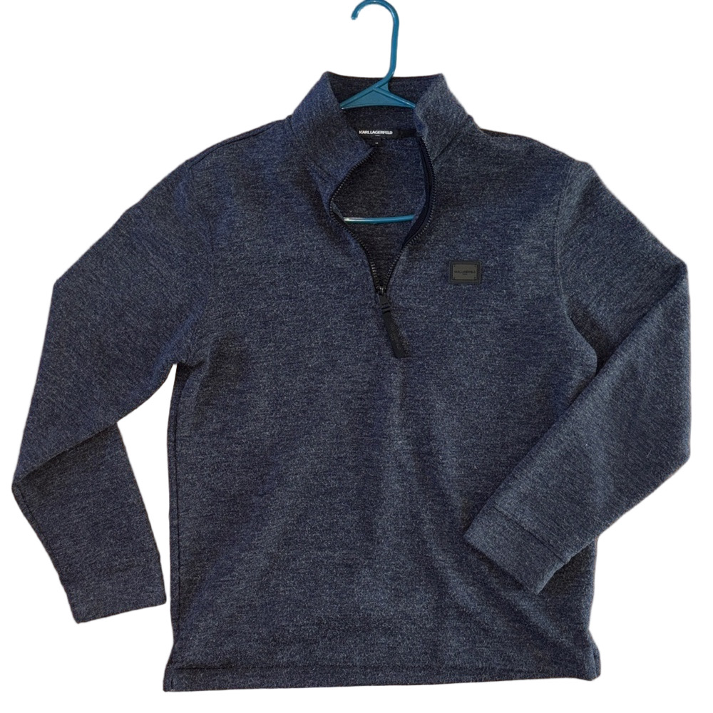 Karl Lagerfeld Men’s Blue Sweater Quarter Zip Medium